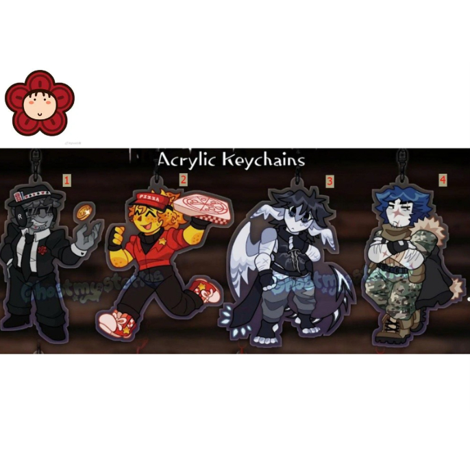 พวงกุญแจ FORSAKEN Series 2 - สติ๊กเกอร์: Shedletsky, Builderman, Dusekkar, Taph, Noob, John Doe, Sla