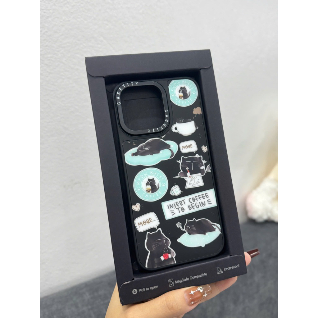 เคสเคลือบสีดําพิมพ์ลายสีสวย FULL LETTERS IPHONE 7plus xsm 11promax 12promax 13promax 14promax 15prom