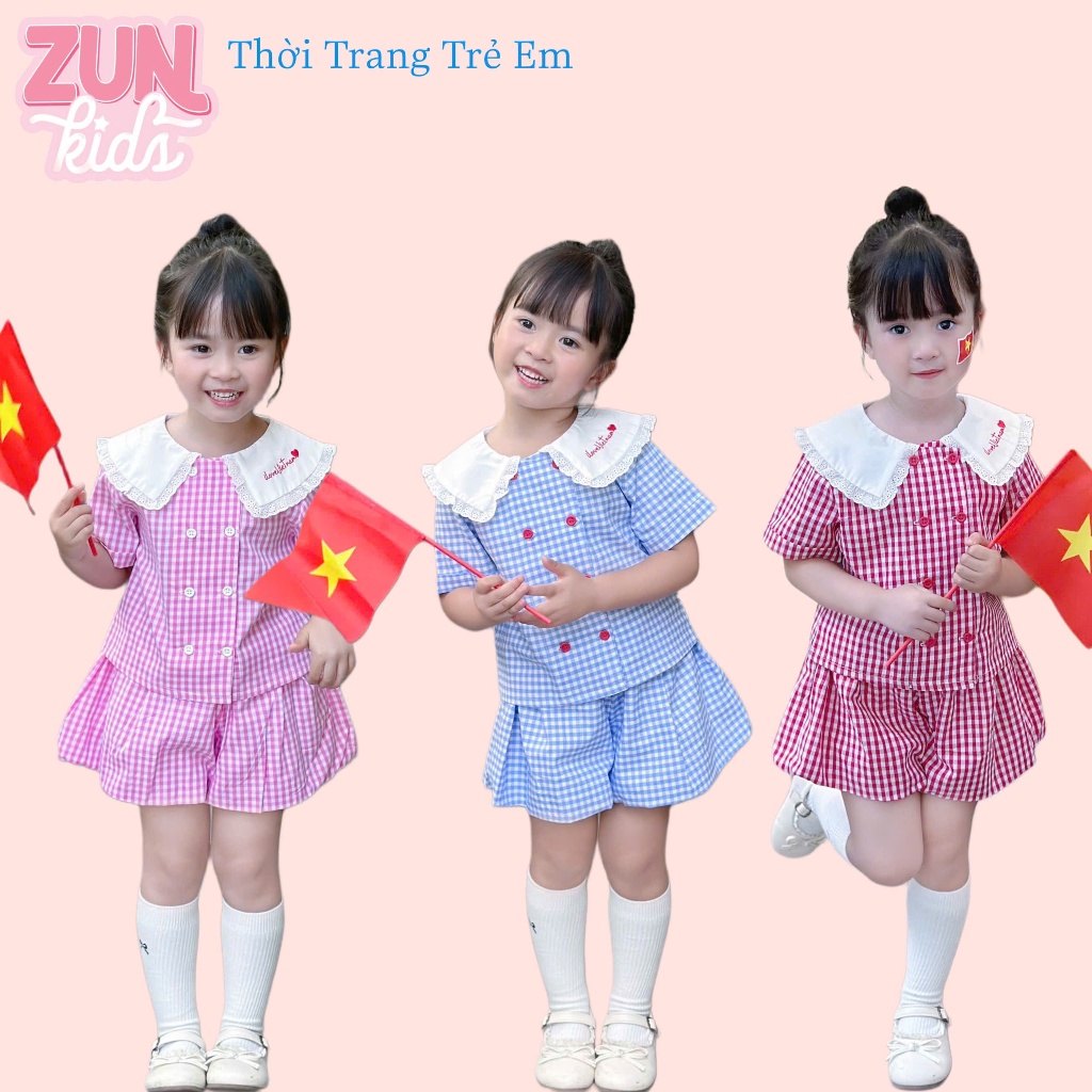 I Love VN AZD578 ZUN Kids กางเกงขาสั้น Set for girls – เสื้อยืดผ้าฝ้ายเนื้อนุ่ม เท่ๆ ใส่เที่ยวสวยๆหร