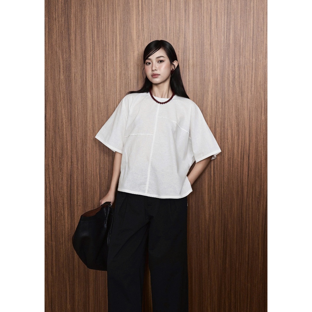 เสื้อเบลาส์ผู้หญิง Thuongboo ทําจากผ้าลินินพรีเมี่ยม นุ่ม และเท่ - Ellie Top