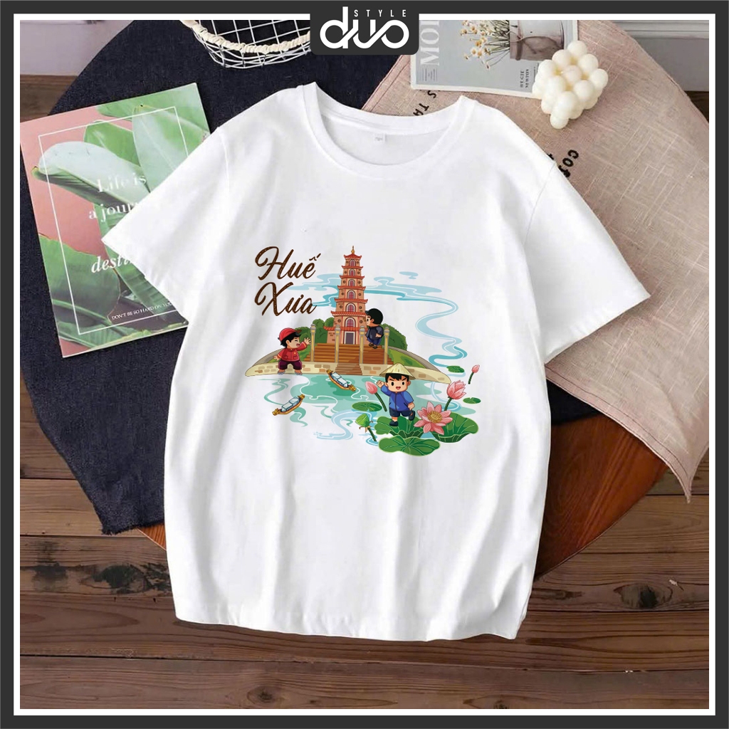 Sleeve เสื้อยืดผู้ชายและผู้หญิง UNISEX เสื้อยืดเดินทาง Oversize Hue Co Do ผ้าคอตตอน ใส่เท่ๆ ร่วมง่าย