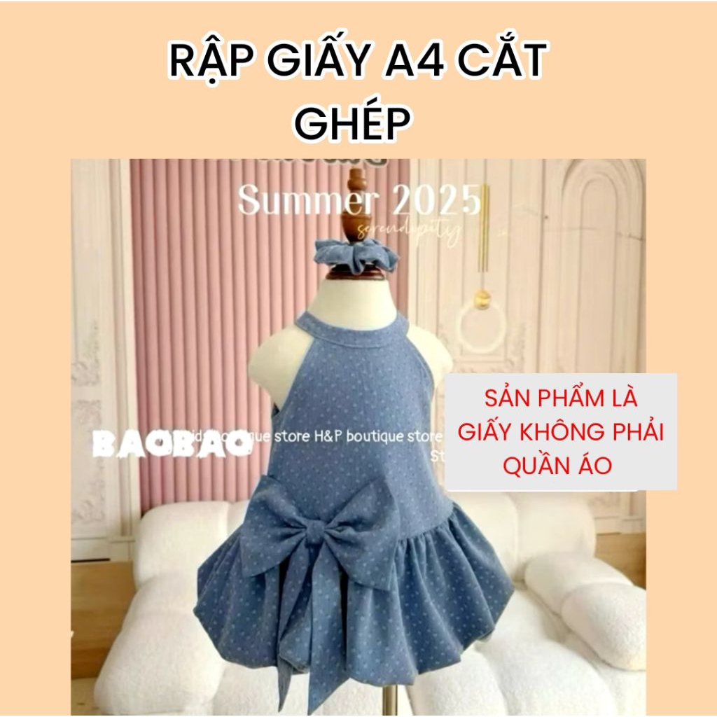 A4 PAPER ตัดเย็บสําหรับเดรสคอเต่าเด็กผู้หญิง - AN131