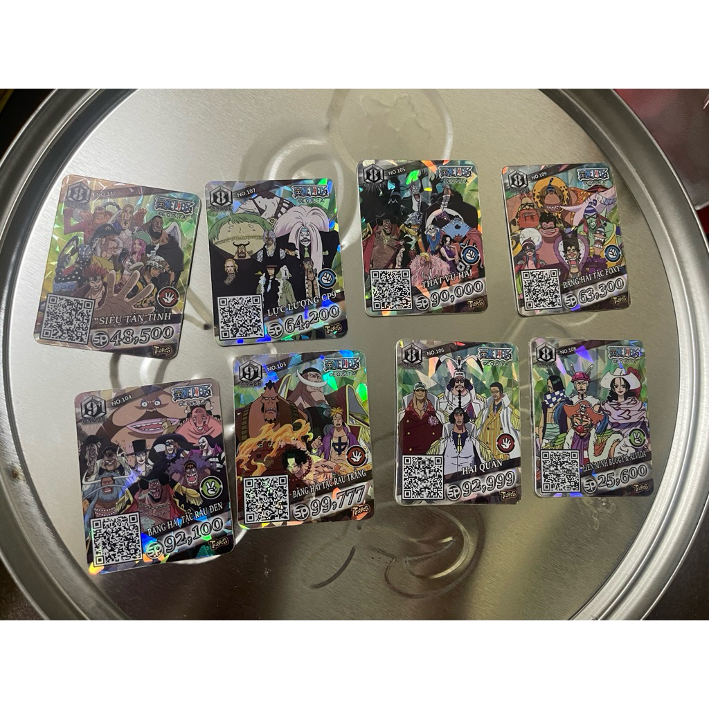 Combo การ์ดกลุ่มประกาย 8 ใบ onepiece tonies ต้องการ