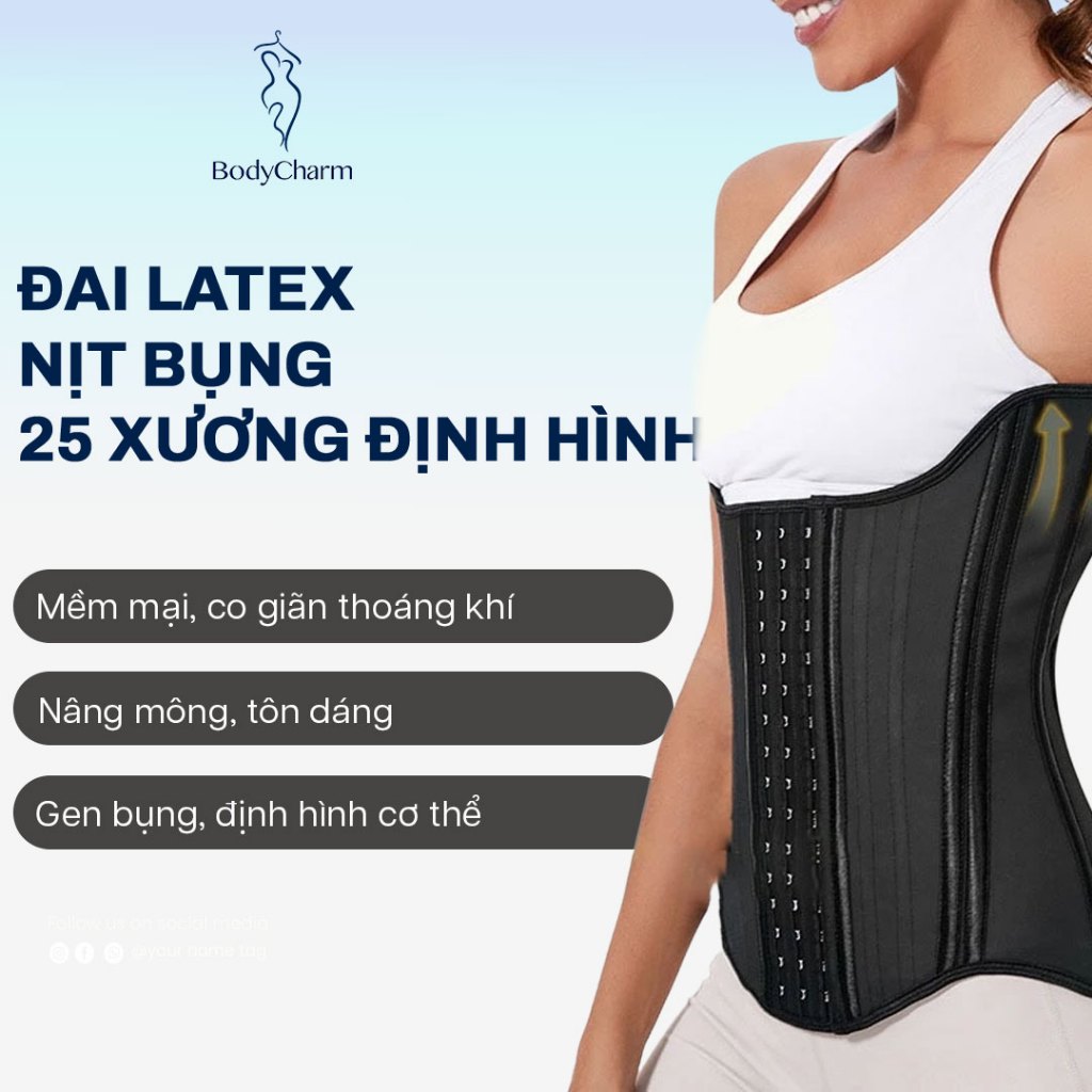 25-Bone Latex Belly Corset รูปร่างเอวบางและลดไขมันหน้าท้อง LT002