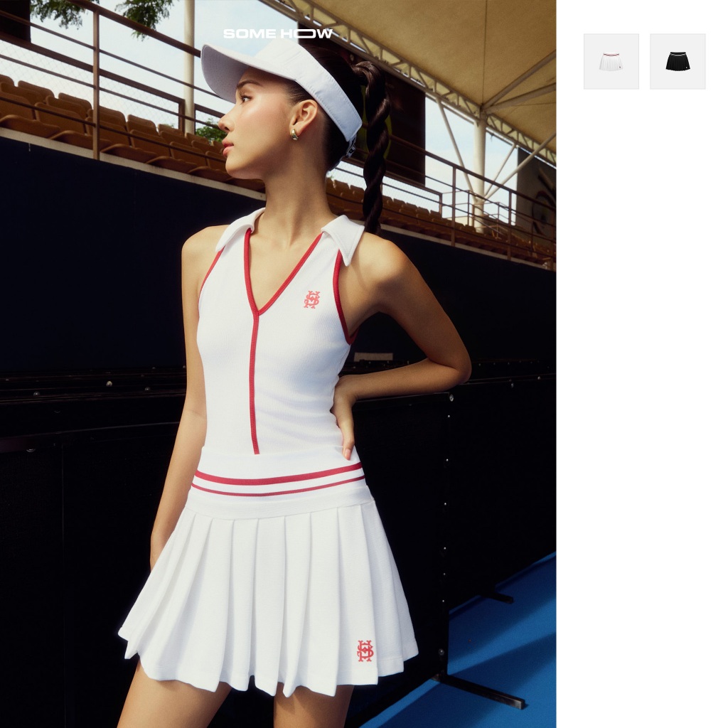 กระโปรงสั้น Striv Pleat Sporty ผ้า TC Ribbed ใส่สบาย WCV057 SOME HOW STORE