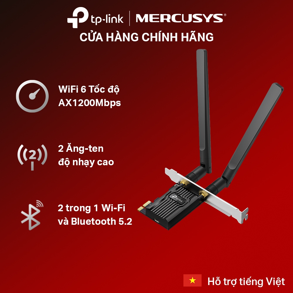 การ์ด WiFi PCIe TP-Link Archer TX20E รองรับ WiFi 6 AX1800 และ Bluetooth 5.2