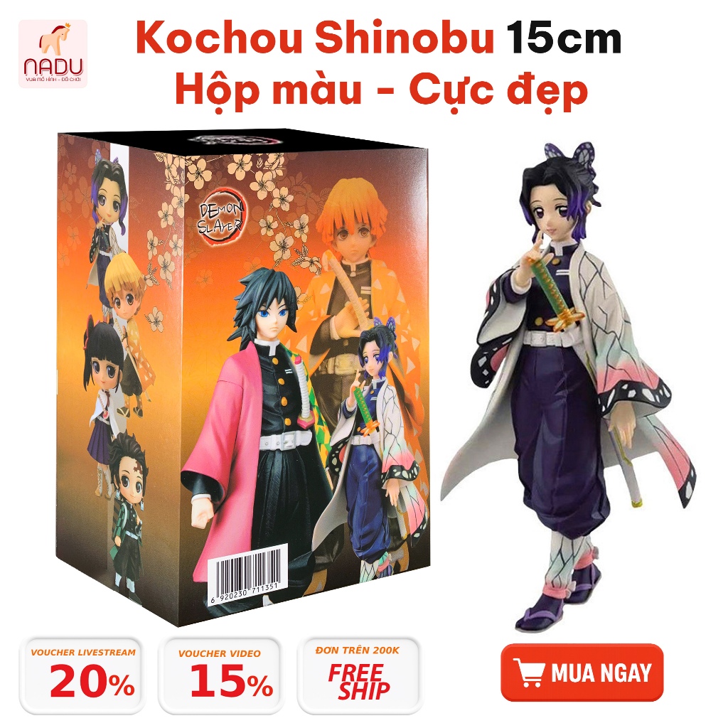 Kochou Shinobu Figure - Kimetsu No Yaiba (Demon Slayer)อะนิเมะ -15Cm - รายละเอียดที่คมชัด - NaDu