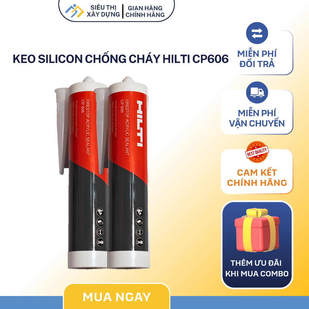 Hilti CP606 กาวซิลิโคนกันไฟน้ําป้องกันการแพร่กระจายไฟเพื่อความยืดหยุ่นสูงสุดของ 12.5%