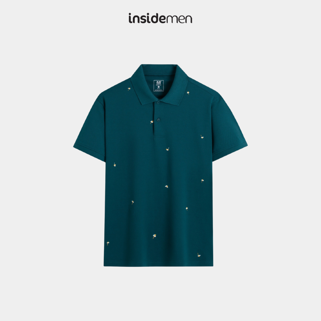 Insidemen Slim Fit เสื้อโปโลผู้ชาย สีฟ้าสีชา IPS168AS3