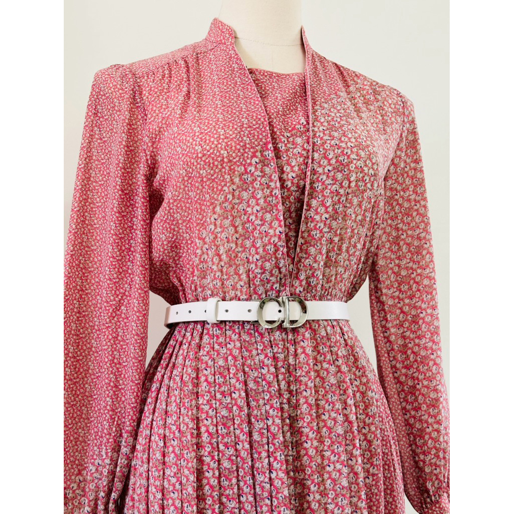 Cocomilan - ชุดเดรสคอปกราชินีจีบวินเทจ Size 9 Japanese Si 2hand