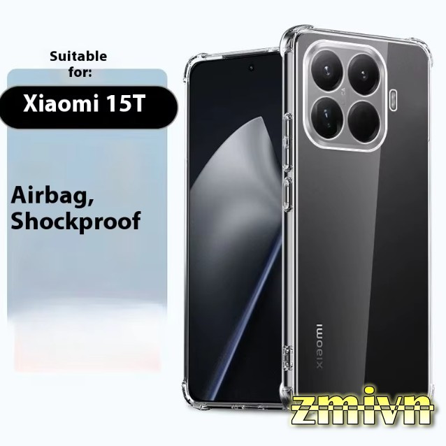 เคสยืดหยุ่นกันกระแทกสําหรับ Xiaomi 15T Pro, Xiaomi 15T, Xiaomi 17 /17 pro /17 pro max โปร่งใส 4 มุม