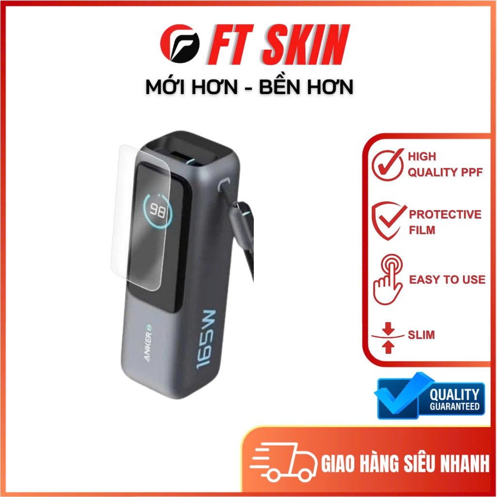 PPF USA ปกป้องพาวเวอร์แบงค์ Anker A1695 165W 25000mAh แบบใส ทนทาน คุณภาพสูง