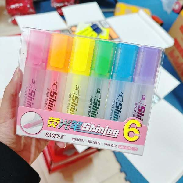 (ผู้ค้าส่ง) แพ็ค 6 ปากกาหน่วยความจํา เปาเค 4910 - ปากกาไฮไลท์ เป่าเก 4910