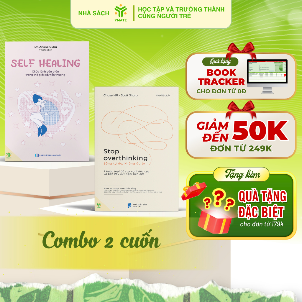 [Combo of 2 เล่ม] Stop Overthinking + Self Healing Book - YMATE