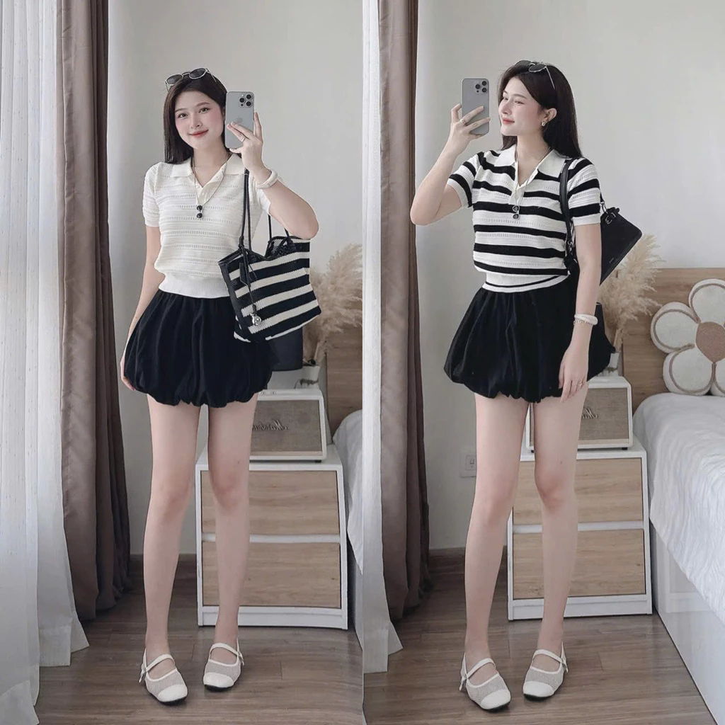เสื้อกันหนาวผู้หญิง mongtoghi คอโปโลดีไซน์แบบมีรูระบายอากาศเหมาะกับฤดูใบไม้ร่วง HA722 HMStyle
