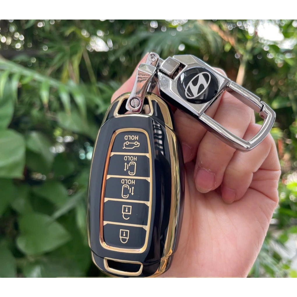 Hyundai Custin 2023-2025 เคสกุญแจสีดําและสีเหลืองทําจากพลาสติก TPU คุณภาพสูง