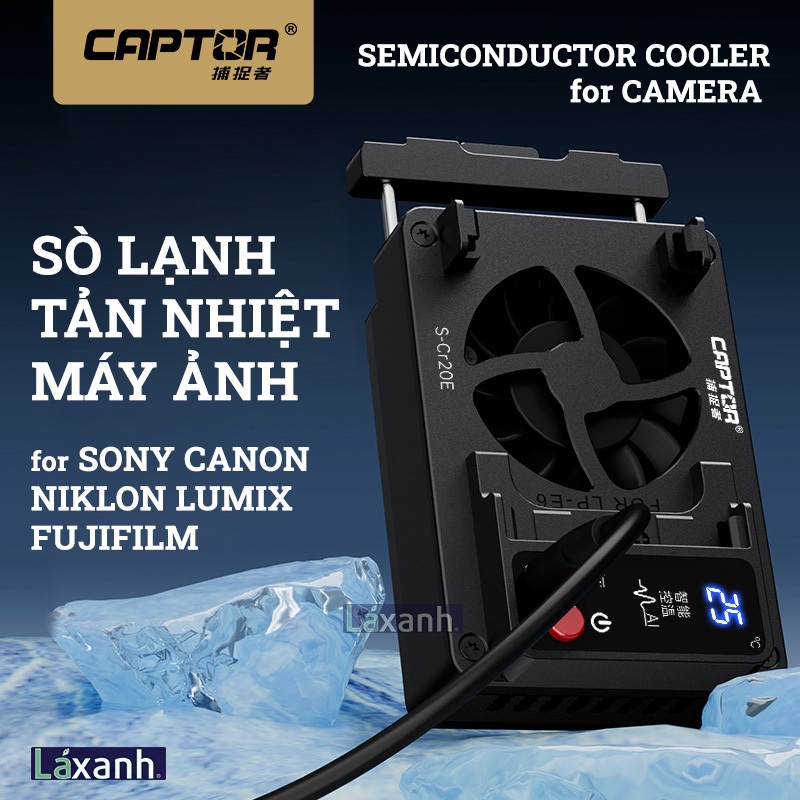 FB Captor พัดลมระบายความร้อนสําหรับกล้อง Sony A74 A7C2 FX3 FX30 ZV1 Canon R6 R5 R7 90D XT4 XH2 XS10