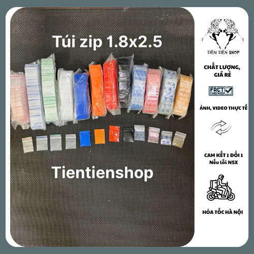 50c - 100c ถุงซิปใบเล็ก ถุงซิปจิ๋ว 1.8 x2.5 มีหลายสี ขายปลีกคละสี tientienshop