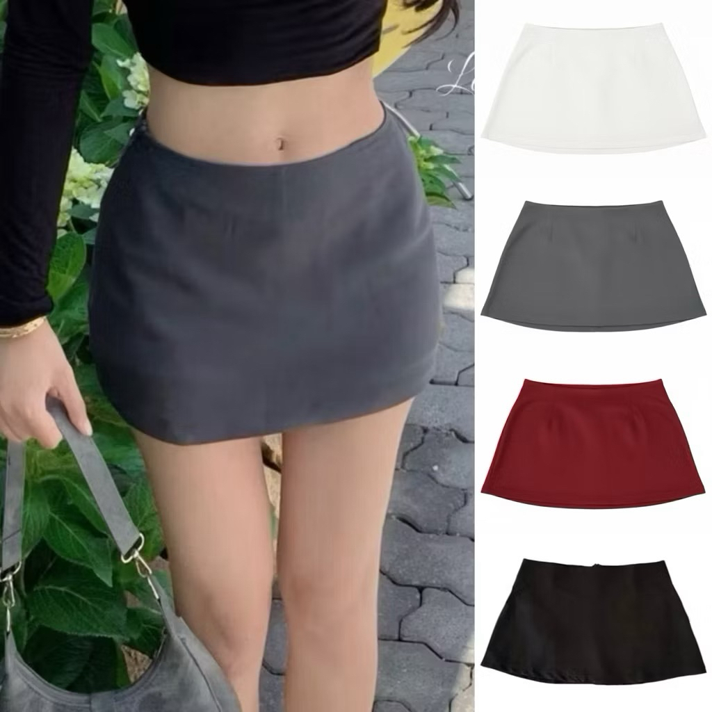 SUPER COOL A-LINE SKIRT Y2K STYLE BUTT-WEIGHT SKIRT 5 สี V80
