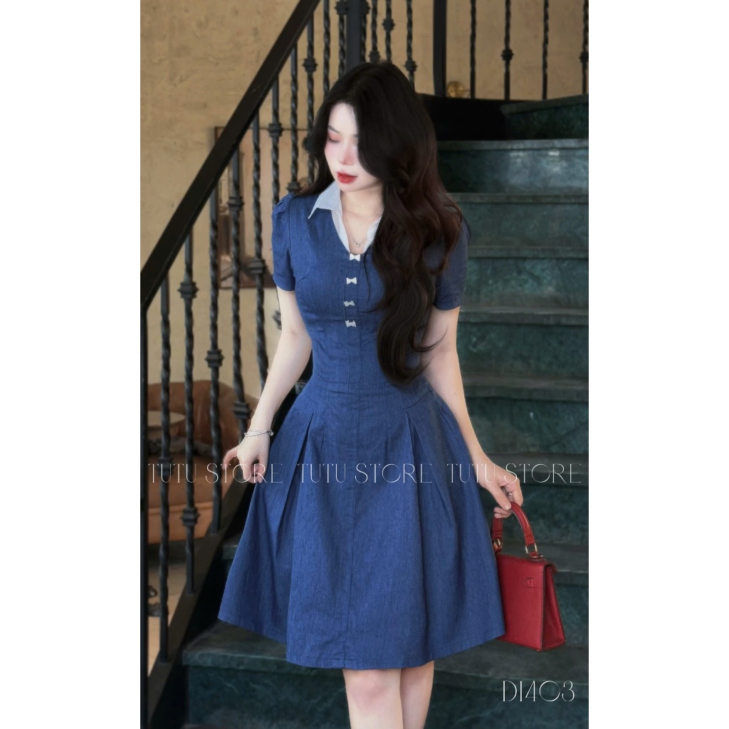 TuTu Store Design Elastic Jean Dress เหมาะสําหรับสํานักงานสําหรับผู้หญิง - รหัส D1403