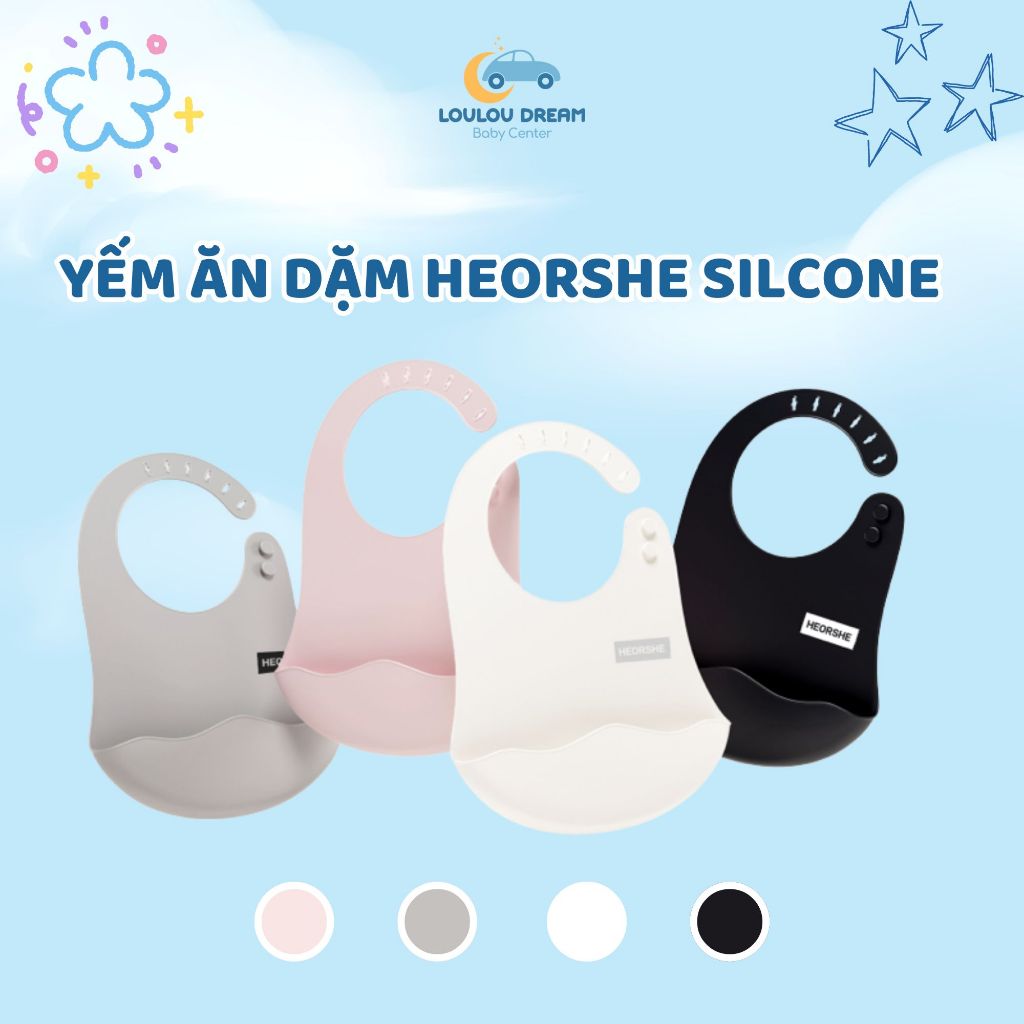 ผ้ากันเปื้อน HEORSHE Silcone พรีเมี่ยม ปลอดสาร BPA