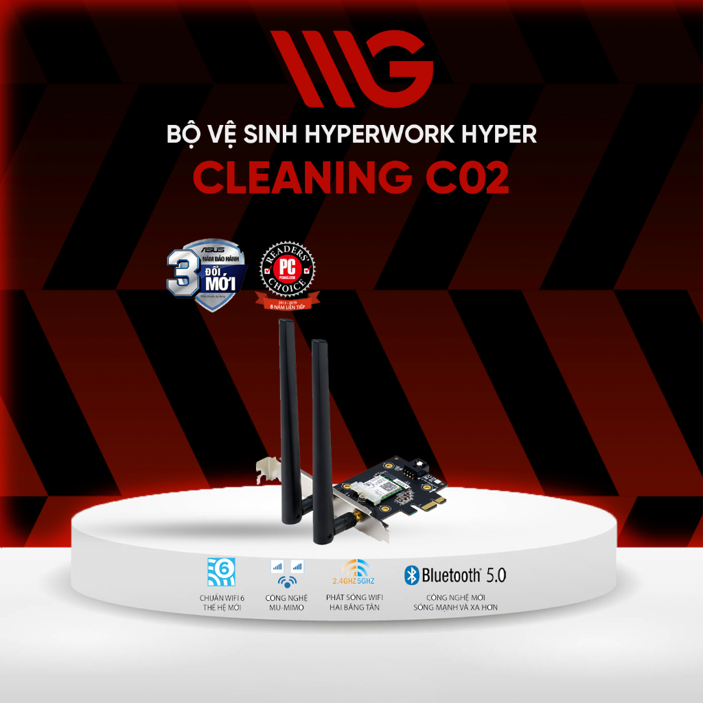 Asus PCE-AX3000 Wifi 6 การ์ดเครือข่าย PCI – AX 3000 – Bluetooth 5.0 – ความเร็ว 2402Mbps+574Mbps