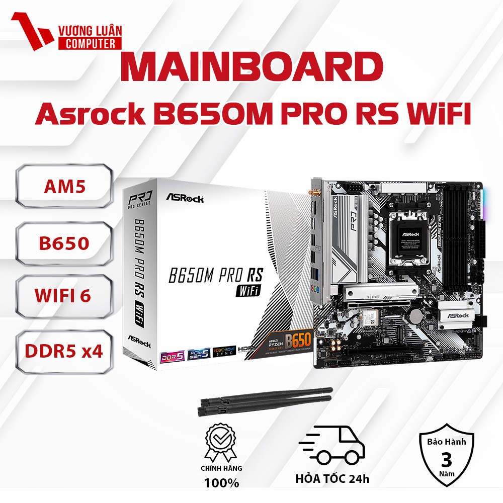 หลัก Asrock B650M PRO RS WIFI DDR5 ของแท้ FullVAT