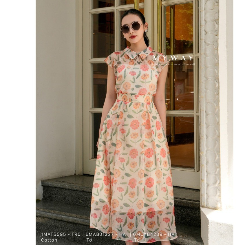 MY WAY ชุดสตรีสตรีสตรีสตรีแขนลายดอกไม้คุณภาพสูง 6MAB01227 - HA1 6MCXB4239W - HA1