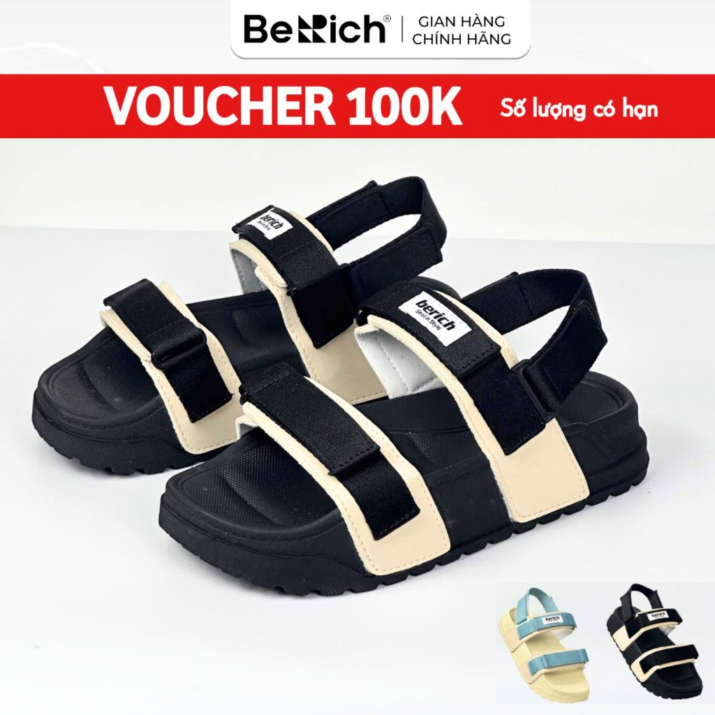 [GIVE SOCKS] [BACK SIZE] BERICH รองเท้าแตะผู้ชายและผู้หญิงพร้อมสายรัดแนวนอน 2 เส้น น้ําหนักเบาเป็นพิ