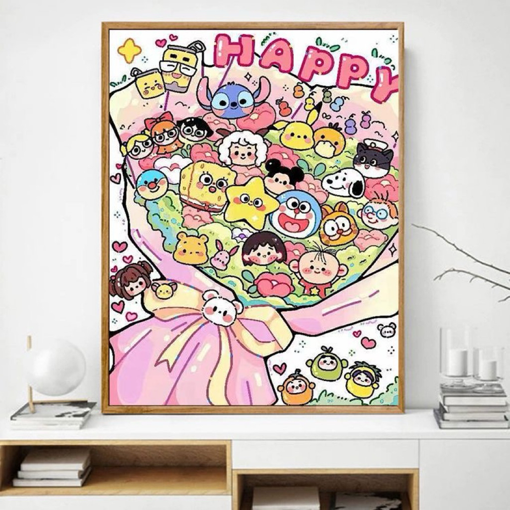 ภาพวาดปักการ์ตูน 9ct 75x100cm (ยังไม่ปัก)