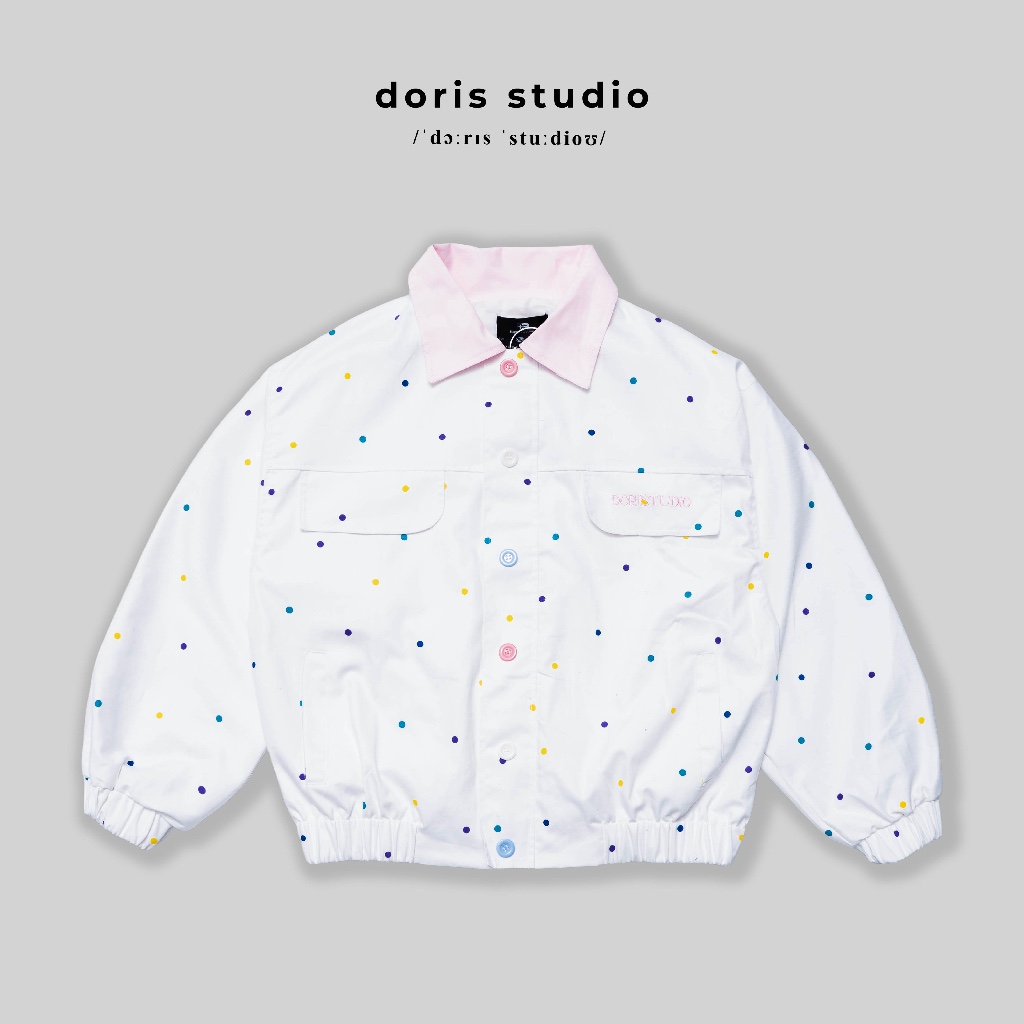 [Opening Deal] Doris / Doris เสื้อแจ็คเก็ตผู้หญิงสีกากีผสมสไตล์ DorisStudio / ฟอร์ม unisex