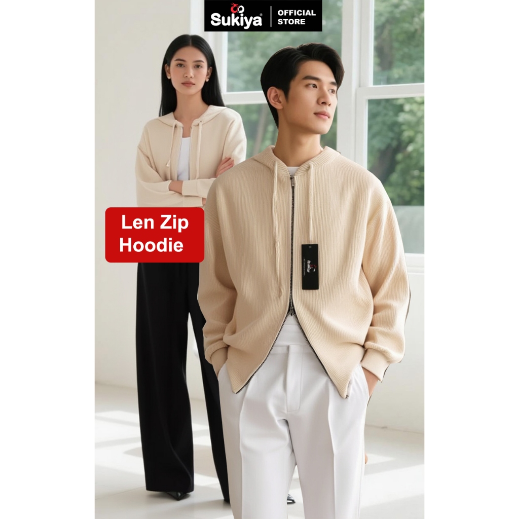 SUKIYA Form เสื้อแจ็คเก็ตมีฮู้ดผ้าวูลสําหรับผู้ชายและผู้หญิงทําจากไฟเบอร์หนานุ่มและสะดวกสบาย AL115