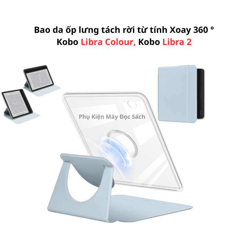 Kobo Libra Color/Libra 2 ซองหนังแยก เคสแม่เหล็กหมุนได้ 360 องศาสําหรับเครื่องอ่าน Kobo Libra 2, สี K