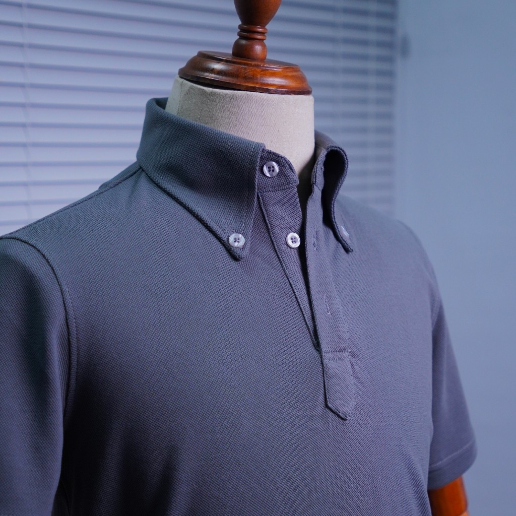 เสื้อโปโลผู้ชาย Lucky คอปก Button Down ผ้าฝ้ายระบายอากาศ ดูดซับได้ดี หรูหรา หรูหรา หรูหรา หรูหรา สํา