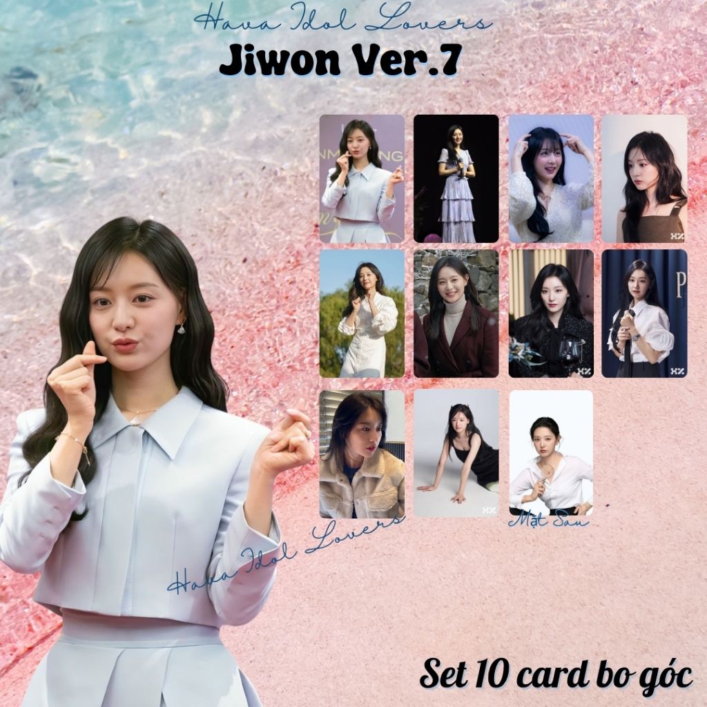 ชุดการ์ดมุม KIM JIWON 10 ใบ | Photocard บรรยากาศ "Queen of Tears" เคลือบมันเงา