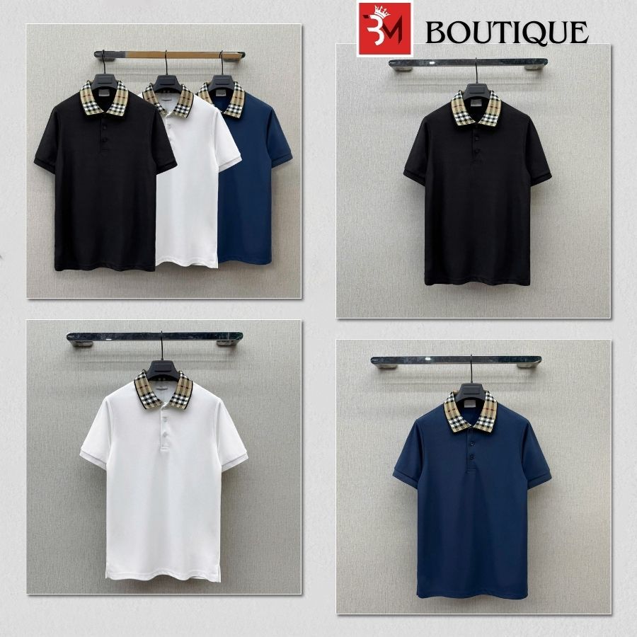 เสื้อโปโล Bx คุณภาพดีที่สุดคอปกทอลายสก๊อต - ผ้าฝ้ายเย็น เสื้อโปโลผู้ชายและผู้หญิง Bx 678779