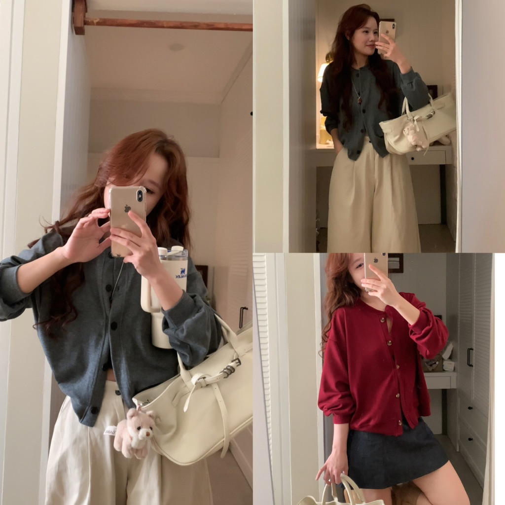 เสื้อคาร์ดิแกนคอกลม A5837 Nana21 Nanastore21 ผู้หญิง