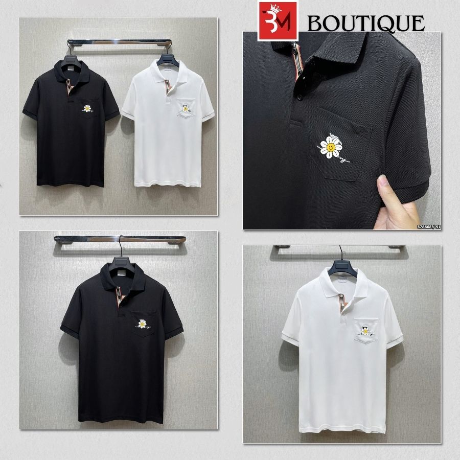 เสื้อโปโลลายสก๊อตติดกระดุม Bx คุณภาพสูงสุดพร้อมกระเป๋าม้าปัก - เสื้อโปโลผู้ชายและผู้หญิง Bx ผ้าคอตตอ