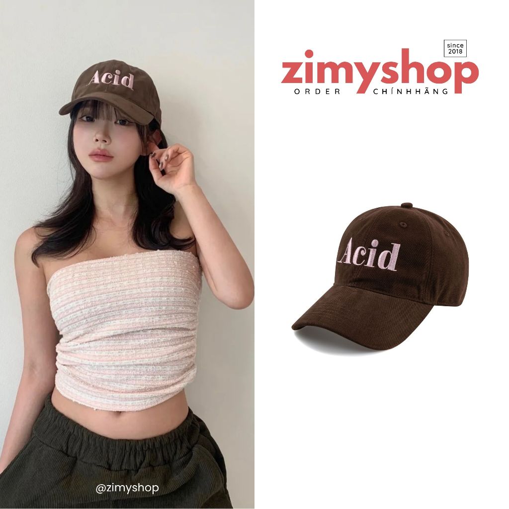 ของแท้ WICK ACID COTTON PEACH BALL CAP เกาหลี