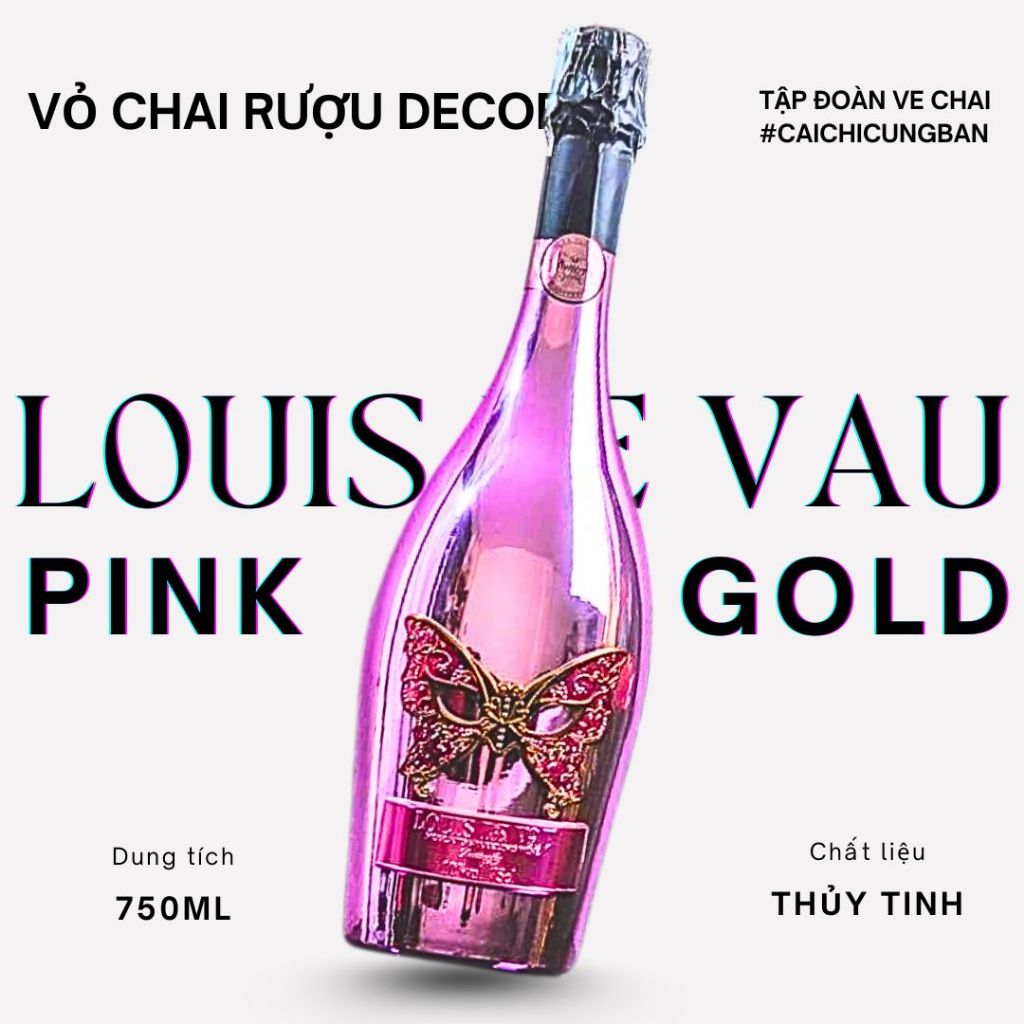 [DECOR] ขวดไวน์ต่างประเทศที่สวยงาม LouisLeVau Pink Gold ไวน์สําหรับตกแต่งห้องนั่งเล่น ของตกแต่งโต๊ะทํางาน