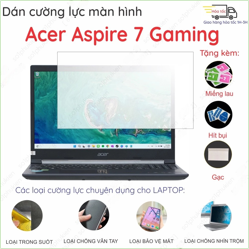 Acer Aspire 7 A715 76G/ A715 42G R05G R5 15.6 แล็ปท็อปฟิล์มกันรอยหน้าจอ" โปร่งใสยืดหยุ่นนาโนเคลือบป้