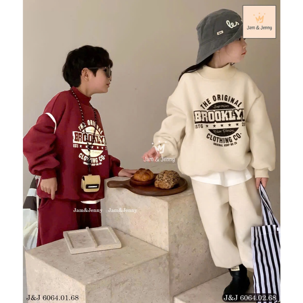 BD2535 BT BG ชุดสักหลาด 2 ผิวพร้อมคอปก 5p พิมพ์ลาย Brook lyn