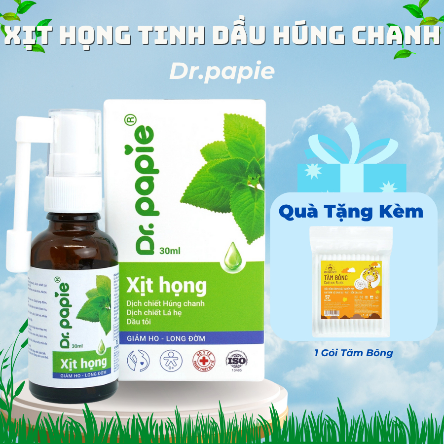 สเปรย์คอ Dr.Prapie ของแท้ - น้ํามันหอมระเหยเลมอน Basil ช่วยลดไอ ฆ่าเชื้อ เพิ่มความต้านทานทางเดินหายใ