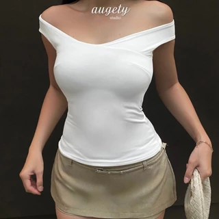 [สีใหม่] Augety Studio RACHEL TOP เสื้อยืดเอวบางปิดไหล่