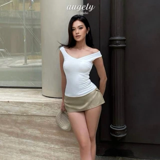 [สีใหม่] Augety Studio RACHEL TOP เสื้อยืดเอวบางปิดไหล่
