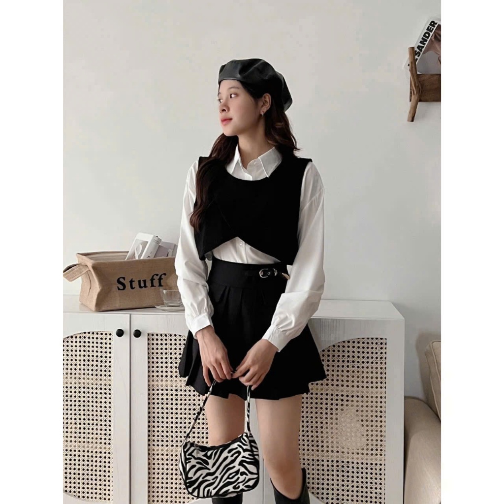 เสื้อชั้นในสตรีแขนยาว เสื้อคอปกเด็กพร้อมเอี๊ยมยางยืดไขว้ mc