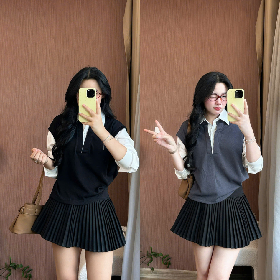 Doria Aosomi2733_P6k12 เสื้อเชิ้ตแขนยาว umi ยืด