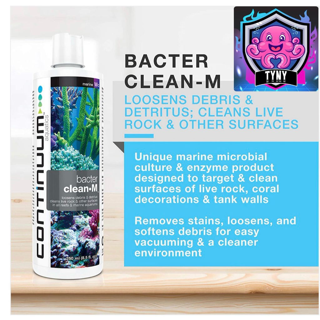 BACTER CLEAN M CLEANSE และ ANTI-GROSS สําหรับ CONTINUUM AQUATICS MARINE AQUARIUM TANKS