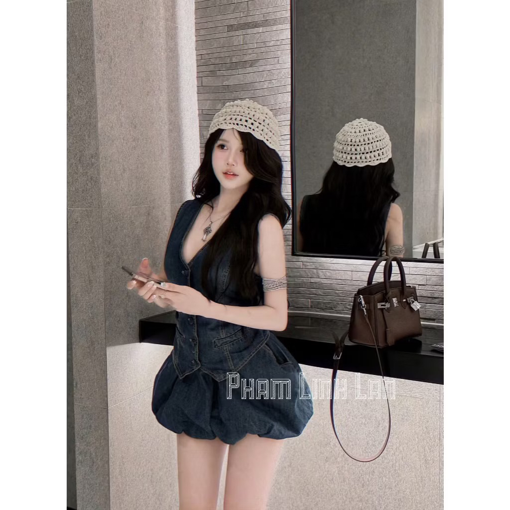 JEAN PUMPKIN SKIRT SET