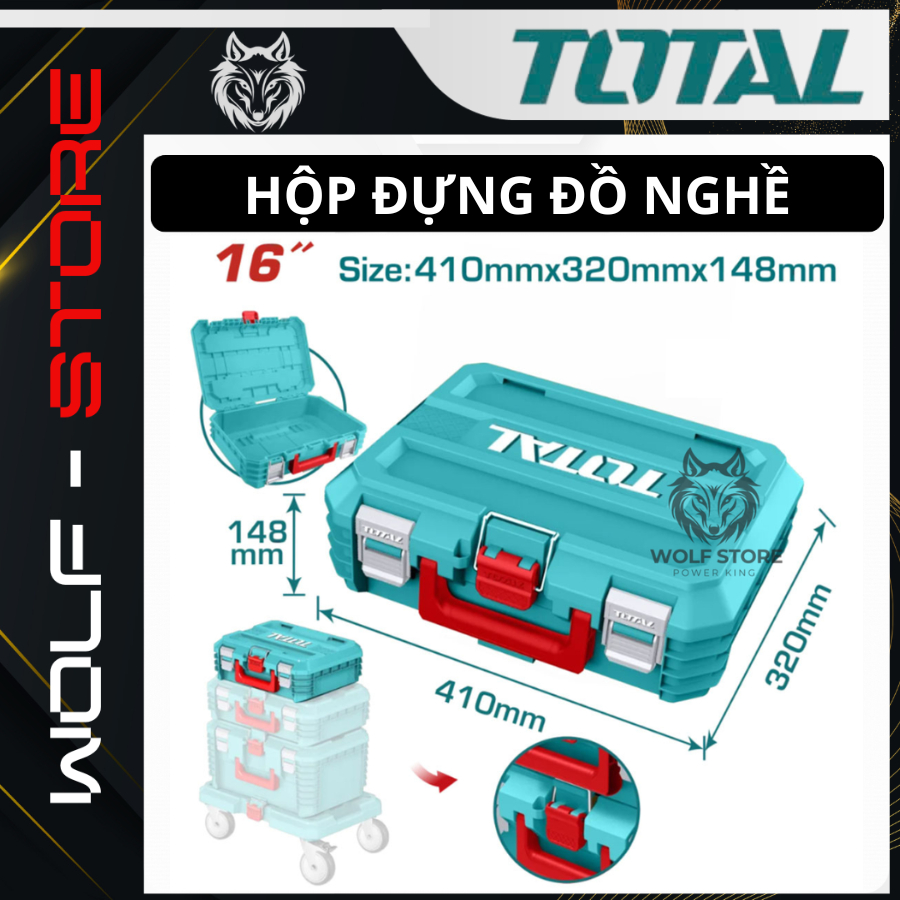 TOTAL TPBXS101 กล่องเครื่องมือพลาสติก PP ทนทานและสะดวก 16 นิ้ว